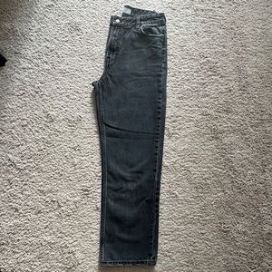Bershka Gray High Waist Straight Jeans